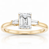 Luminesce Lab Grown 18ct Yellow Gold 1.1 Carat Emerald Diamond Ring