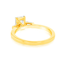 Load image into Gallery viewer, Luminesce Lab Grown Certified 1.1 Carat Emerald Diamond Engagement Ring in 18ct Yellow Gold