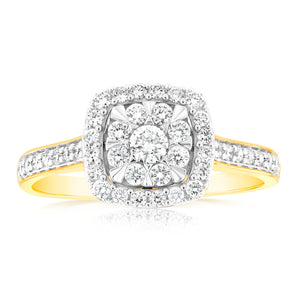 Luminesce Lab Grown 9ct Yellow Gold 1/2 Carat Diamond Ring