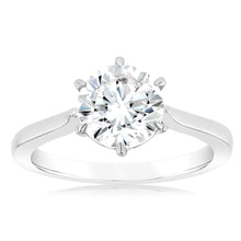 Load image into Gallery viewer, Luminesce Lab Grown 2 Carat Certified Diamond Solitaire Ring in 18ct White Gold