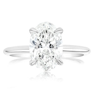 Luminesce Lab Grown Certified 2 Carat Oval Diamond Ring in 18ct White Gold