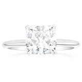 Luminesce Lab Grown Certified 2 Carat Diamond Cushion Cut Ring in 18ct White Gold
