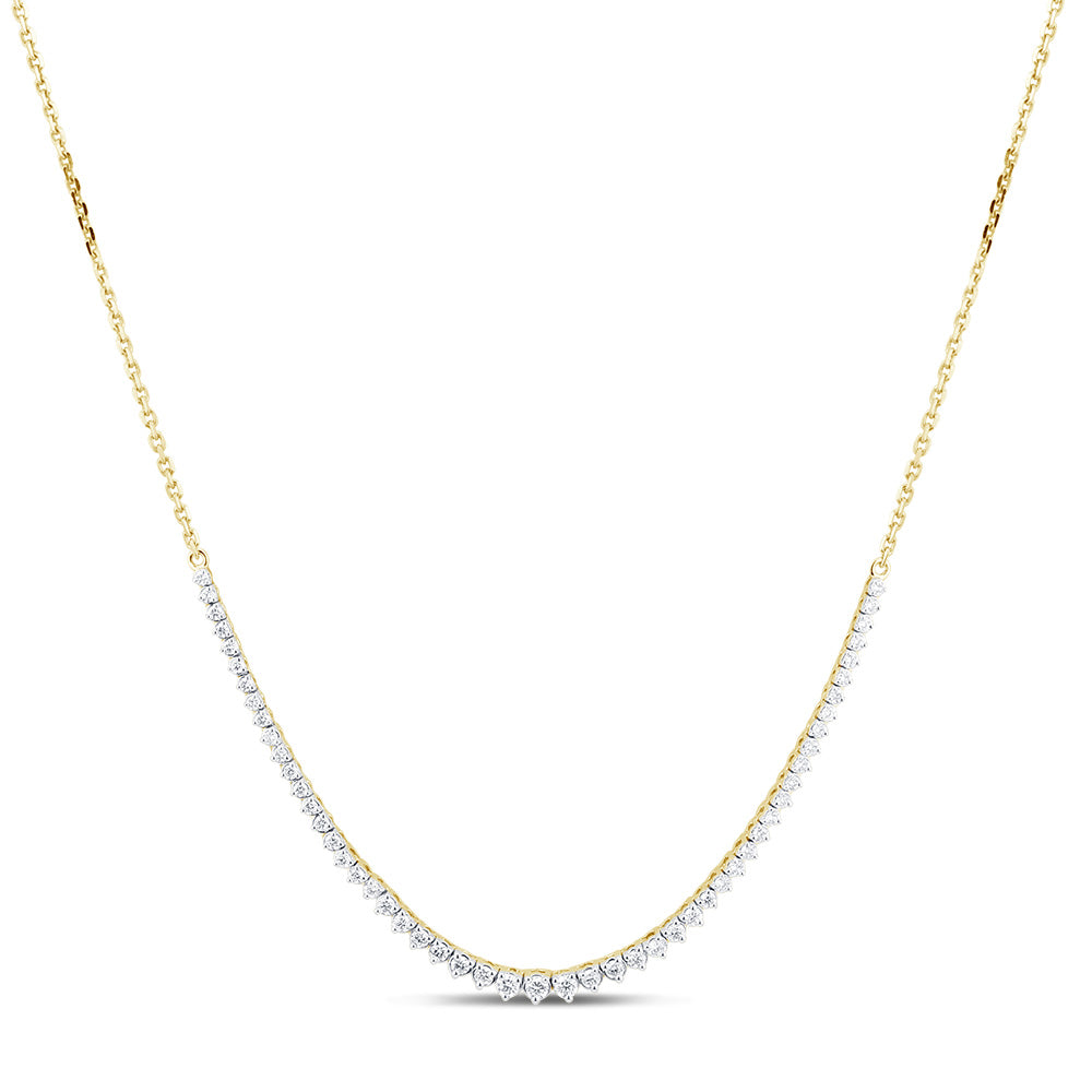 Luminesce Lab Grown 1 Carat Diamond Cable Chain Necklace in 9ct Yellow Gold