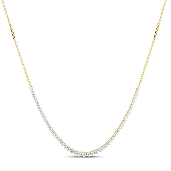 Luminesce Lab Grown 1 Carat Graduated Diamond 46cm Tennis Necklace in 9ct Yellow Gold