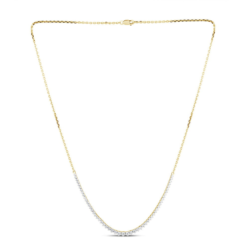 Luminesce Lab Grown 1 Carat Diamond Cable Chain Necklace in 9ct Yellow Gold