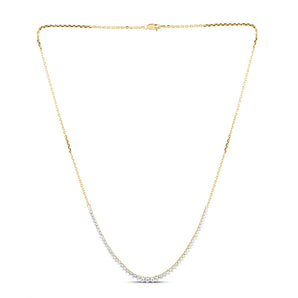 Luminesce Lab Grown 1 Carat Graduated Diamond 46cm Tennis Necklace in 9ct Yellow Gold