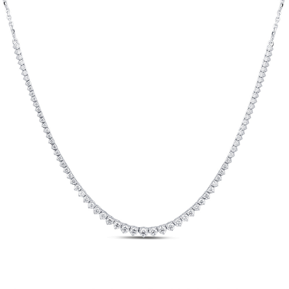 Luminesce Lab Grown 2 Carats Diamond Cable Chain Necklace in 9ct White Gold