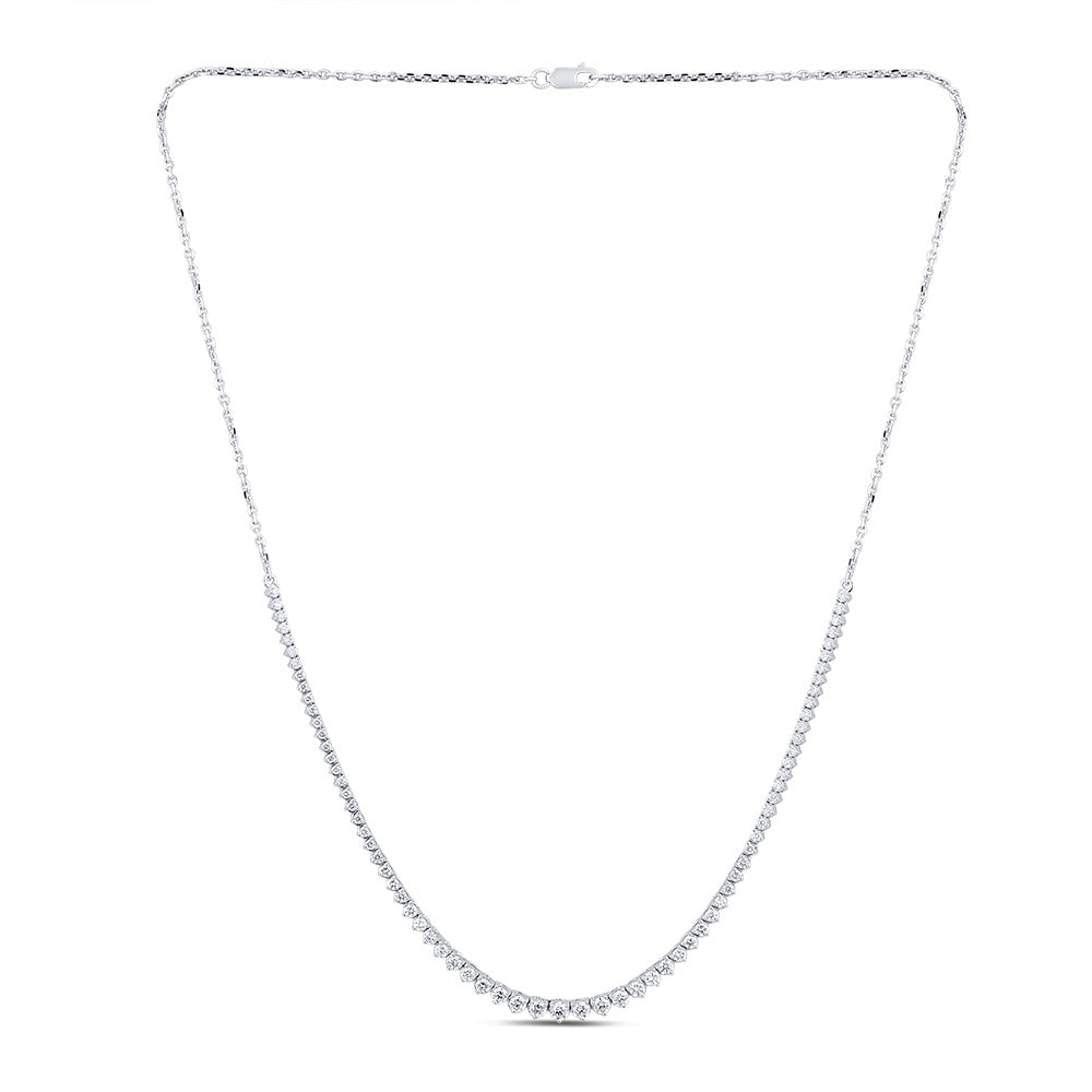 Luminesce Lab Grown 2 Carats Diamond Cable Chain Necklace in 9ct White Gold