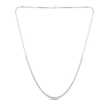 Luminesce Lab Grown 2 Carats Diamond Cable Chain Necklace in 9ct White Gold