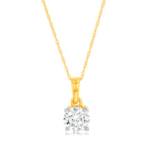 Load image into Gallery viewer, Luminesce Lab Grown 1 Carat Diamond Solitaire Pendant on 9ct Yellow Gold Adjustable Chain
