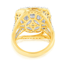 Load image into Gallery viewer, Luminesce Lab Grown 2 Carat Diamond Cluster Ring in 9ct Yellow Gold