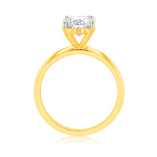 Load image into Gallery viewer, Luminesce Lab Grown Certified 2 Carat Oval Diamond Engagement Ring in 18ct Yellow Gold