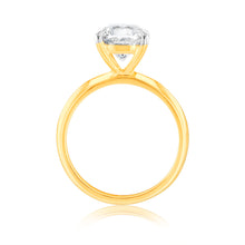 Load image into Gallery viewer, Luminesce Lab Grown Certified 2 Carat Diamond Cushion Cut Engagement Ring in 18ct Yellow Gold