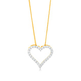 Luminesce Lab Grown 1/2 Carat Diamond Heart Pendant in 14ct Yellow Gold