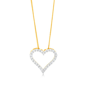 Luminesce Lab Grown 1/2 Carat Diamond Heart Pendant in 14ct Yellow Gold