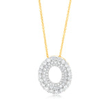 Luminesce Lab Grown 1 Carat Diamond Circle Pendant on 45cm Chain in 9ct Yellow Gold