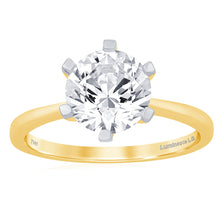 Load image into Gallery viewer, Luminesce Lab Grown 3 Carat Certified Engagement Ring in 18ct Yellow Gold