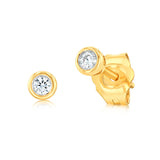 Luminesce Lab Grown 9ct Yellow Gold Diamond Bezel Set Earrings