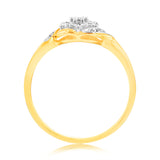Luminesce Lab Grown 9ct Yellow Gold 15 Diamonds Dress Ring