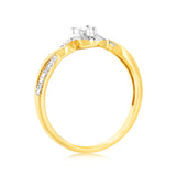 Luminesce Lab Grown 9ct Yellow Gold 11 Brilliant Cut Diamond Ring