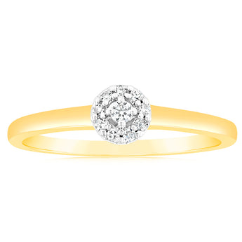 Luminesce Lab Grown 9ct Yellow Gold 10 Brilliant Cut Diamonds Ring