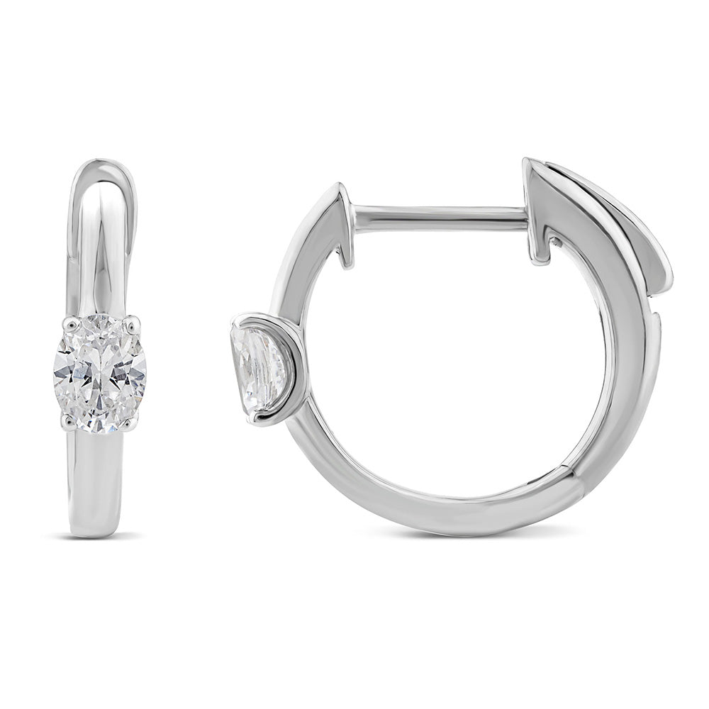 1/4 Carat Luminesce Lab Grown Hoop Diamond Earring In10ct White Gold