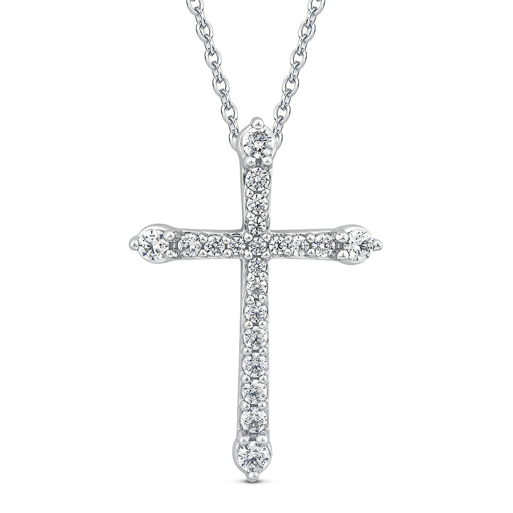 Luminesce Lab Grown Diamond Crucifix Pendant In 10ct White Gold