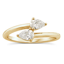 Load image into Gallery viewer, Luminesce Lab Grown 10ct Yellow Gold Pear Cut 0.46 Carat Diamond Ring Size N½