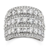 10ct White Gold Luminesce Lab Grown 3.95 Carat Diamond Ring SIZE N½