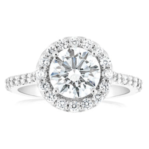 Luminesce Lab Grown 18ct White Gold 2 Carat TW 1.5 Carat Certified Diamond Ring