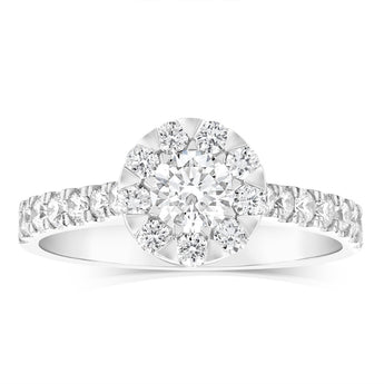 Luminesce Lab Grown 18ct White Gold 1 Carat Solitaire Fancy Diamond Ring