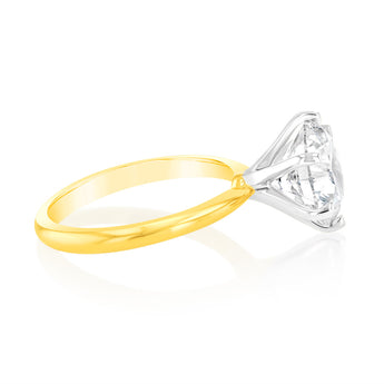 Luminesce Lab Grown 4 Carats Certified Diamond Solitaire Ring in 18ct Yellow Gold
