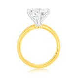 Luminesce Lab Grown 4 Carats Certified Diamond Solitaire Ring in 18ct Yellow Gold