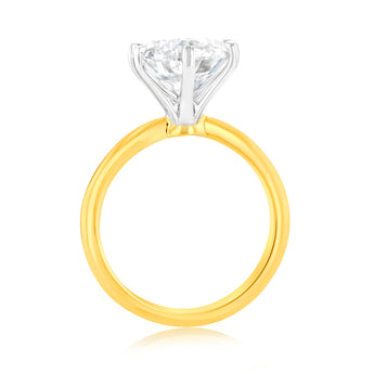 Luminesce Lab Grown 4 Carats Certified Diamond Solitaire Ring in 18ct Yellow Gold