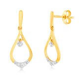 Luminesce Lab Grown 9ct Yellow Gold 8 Diamonds Drop earrings