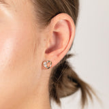 Luminesce Lab Grown Heart Shaped Diamond Stud Earrings with 4 Diamonds in 9ct Yellow Gold