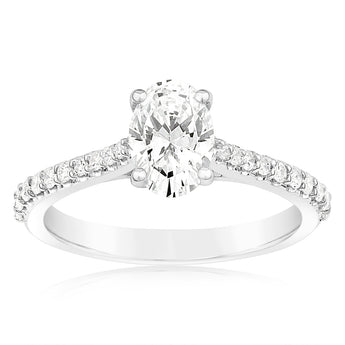 Luminesce Lab Grown 18ct White Gold 1.20 Carat TW 1 Carat Certified Diamond Engagement Ring