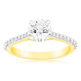 Luminesce Lab Grown 18ct Yellow Gold 1.20 Carat TW 1 Carat Certified Diamond Engagement Ring
