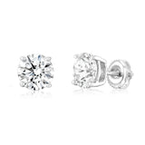 Luminesce Lab Grown 3 Carat Solitaire Diamond Stud Earrings in 14ct White Gold
