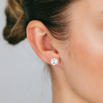 Luminesce Lab Grown 3 Carat Solitaire Diamond Stud Earrings in 14ct White Gold