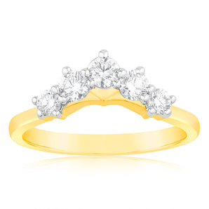 Luminesce Lab Grown 1/2 Carat Eternity Curve Diamond Ring in 18ct Yellow Gold