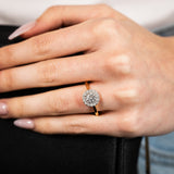 Luminesce Lab Grown 18ct Yellow Gold 1 Carat Diamond Brilliant Halo Ring