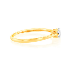 Luminesce Lab Grown 9ct Yellow Gold 1/10 Carat Solitaire Fancy Diamond Ring