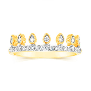 Luminesce Lab Grown 9ct Yellow Gold Ring in 26 Diamonds