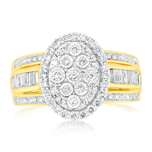 Luminesce Lab Grown 9ct Yellow Gold Ring in1 Carat Diamond