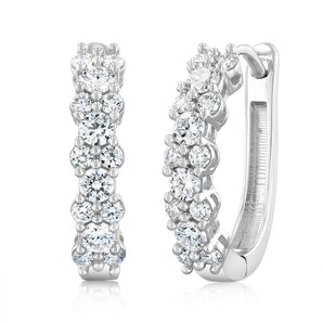 Luminesce Lab Grown 1 Carat Diamond Hoop Earrings in Sterling Silver