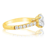 Luminesce Lab Grown 18ct Yellow Gold 2.5 Carat TW 2 Carat Certified Diamond Ring