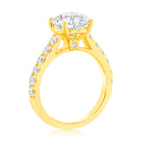 Luminesce Lab Grown 18ct Yellow Gold 2.5 Carat TW 2 Carat Certified Diamond Ring