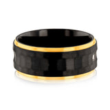 Luminesce Lab Grown Gold Plated & Black Zirconium in 3 Diamonds Around the Ring