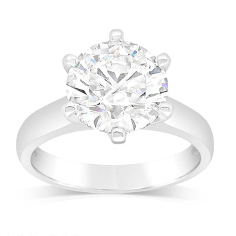 Luminesce Lab Grown 18ct White Gold 3 Carat Certified Diamond Solitaire Ring